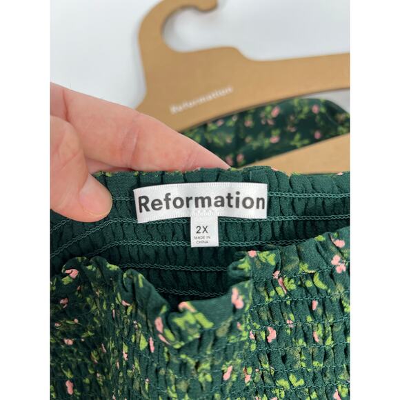 NWT Reformation Cello Midi Dress Coriander Coquette Cottage Core Floral Print 2X - Picture 2 of 10
